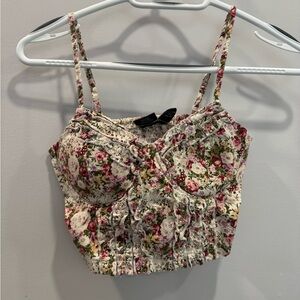 Seduction Floral Cropped Corset Top